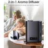 imageHumidifiers for Bedroom 6L Top Fill Cool Mist Humidifiers for Large Room for PlantsTABYIK Air humidifier with Humidistat and Timer with Essential Oil Diffuser Quiet for Home Black