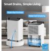 imageTABYIK 30 Pint Dehumidifier for Basement with Drain Hose for Large Bedroom Bathroom with Auto Humidity Control 24H Timer