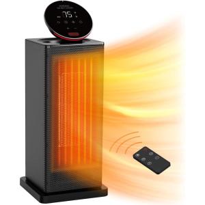 imageSpace Heater1500W Oscillating Heater for Indoor Use with ECO ThermostatRemote4 Modes and 24H Timer TABYIK Portable Electric Heaters with 6 Protection for Small Room for Office